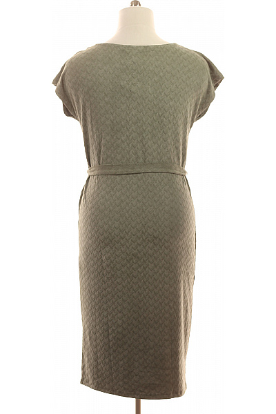 WE  Zelené šaty s páskem a krátkým rukávem Vel. L | WE  | obrázek 2