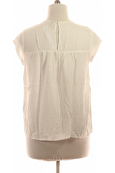 VERO MODA Bílá halenka bez rukávů s krátkým rukávem madeirová romantická Velikost XL | VERO MODA | obrázek 2