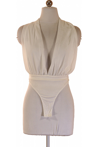 Bílé Dámské Tílko Bez Rukávů S Hlubokým Výstřihem Boho Velikost XS