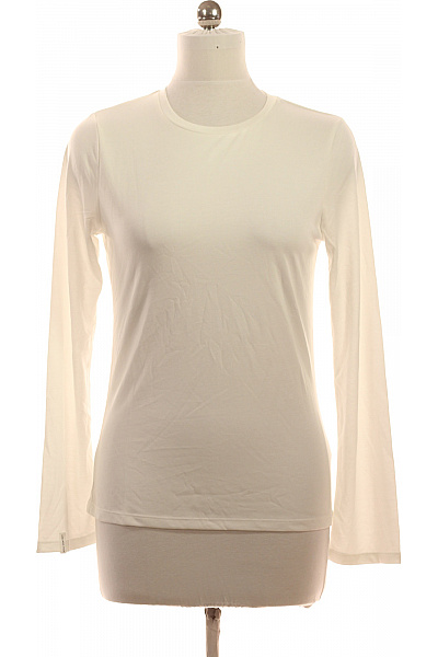 Dámské tričko s dlouhým rukávem bílé basic jednobarevné modalové Velikost XXL | Unimoda | obrázek 2