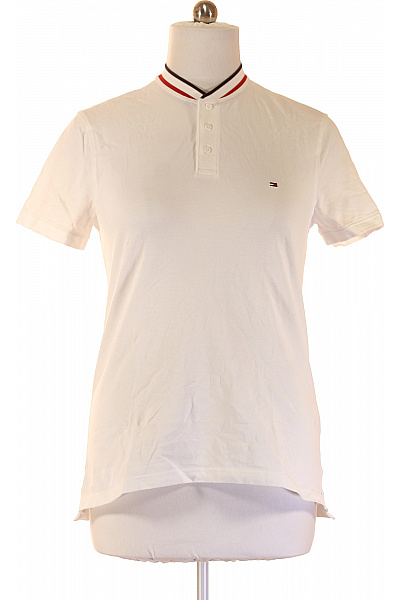 TOMMY HILFIGER Bílé bavlněné polo tričko s krátkým rukávem a stojáčkem Velikost XL | TOMMY HILFIGER | obrázek 2