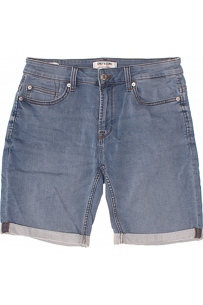 ONLY & SONS Dámské Modré Džínové Kraťasy Volnočasové Krátké S Kapsami Vel. L