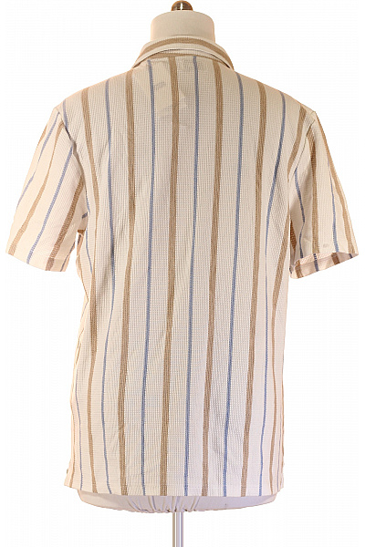 WE  Pánské tričko s krátkým rukávem pruhované béžové s kapsou Velikost 2XL | WE  | obrázek 2