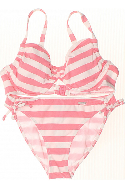 venice beach dámské dvoudílné plavky pruhované na zavazování růžové Vel. 40C | venice beach | obrázek 2