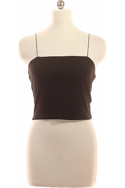 dámské černé tílko crop top bez rukávů basic Velikost 42 | Unimoda | obrázek 2