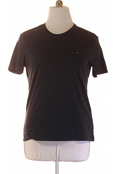 TOMMY HILFIGER Pánské Tričko S Krátkým Rukávem Basic Bavlněné šedé Velikost XL