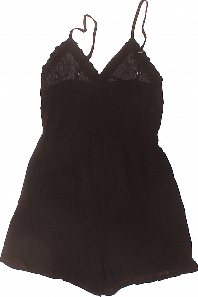 černý overal bez rukávů krajka viskóza letní Vel. 36 | Unimoda | obrázek 3