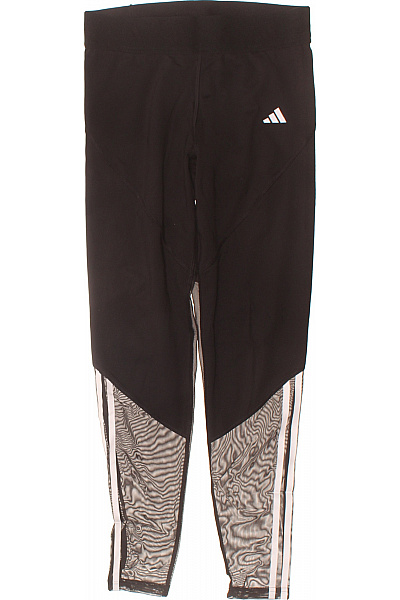 ADIDAS Dámské černé Sportovní Legíny S Pruhy A Síťovinou Vel. M,