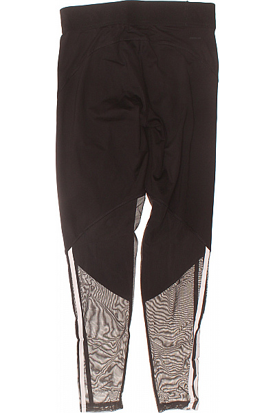 ADIDAS Dámské černé sportovní legíny s pruhy a síťovinou Vel. M, | ADIDAS | obrázek 2