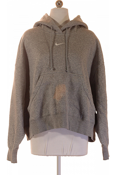 Nike Dámská Bavlněná Mikina S Kapucí šedá Přes Hlavu Streetwear Vel. S