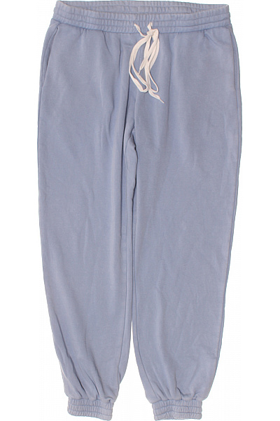 Monki Dámské Tepláky Bavlněné Modré Volnočasové S Kapsami Velikost L