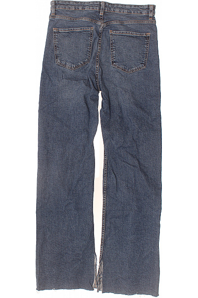 Bershka Dámské džíny modré volné s rozparkem bavlněné Velikost 38 | Bershka | obrázek 2