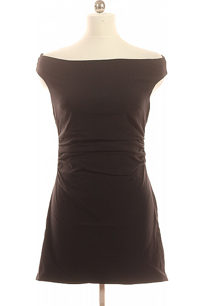 Bershka Dámské šaty černé bez rukávů s odhalenými rameny volnočasové elegantní krátké Velikost xl | Bershka | obrázek 2