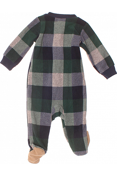 carters kojenecké dupačky kostkované zelené s medvídkem na nožičkách Velikost 6M | carters | obrázek 2