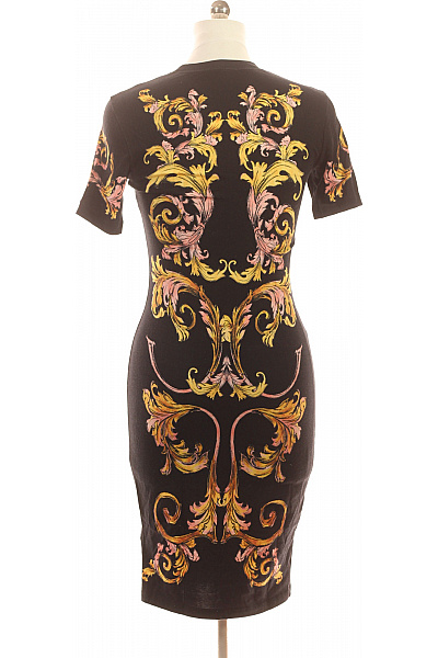 VERSACE Dámské šaty krátký rukáv černé barokní vzor elegantní pouzdrové Vel. M | VERSACE | obrázek 2