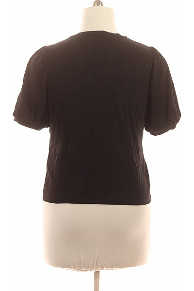 OBJECT Dámské černé tričko s krátkým rukávem a volánovými rukávy basic crop top Vel. l | OBJECT | obrázek 3