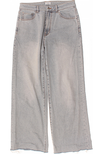 CATWALK Dámské Džíny Se širokými Nohavicemi Vyšisované Bavlněné Vel. 30