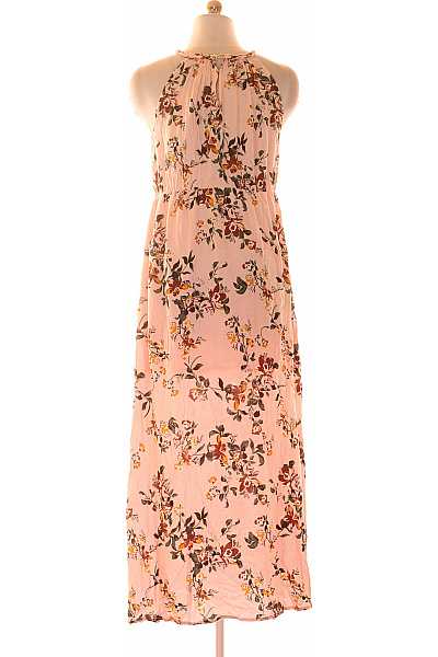 Dlouhé květované šaty na ramínka letní boho růžové Vel. EU 40 | Unimoda | obrázek 2