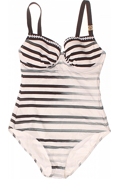 FERAUD PARIS Dámské jednodílné pruhované plavky s krajkou a push up Velikost 36 | FERAUD PARIS | obrázek 2