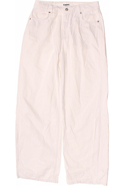 Dámské Bílé Bavlněné Volné Kalhoty Volnočasové Vel. 29