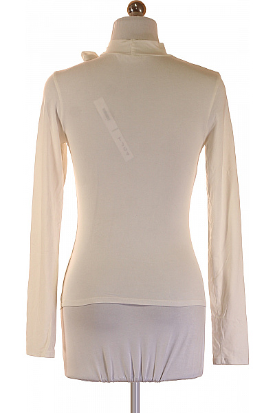 Dámské tričko s dlouhým rukávem a uzlem bílé Velikost 36 | Unimoda | obrázek 3