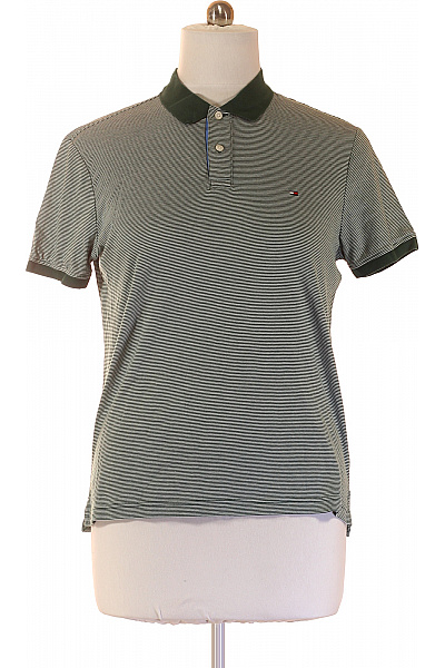 TOMMY HILFIGER pánské tričko s krátkým rukávem pruhované s límečkem bavlněné Vel. l | TOMMY HILFIGER | obrázek 2