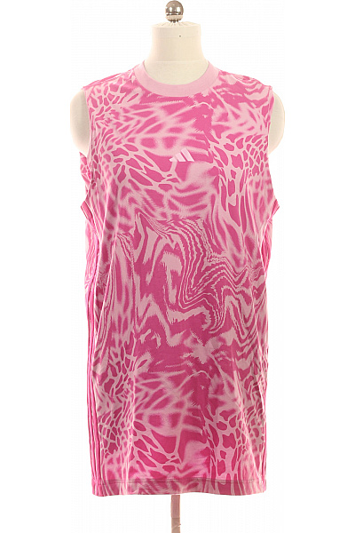 ADIDAS Dámské šaty Bez Rukávů Růžové Batikované Sportovní Volnočasové Bavlněné Vel. EU 34-36