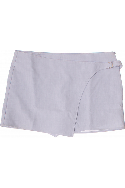 Bershka Dámské šedé Mini Kraťasy S Páskem Polyesterové Volnočasové Velikost 40