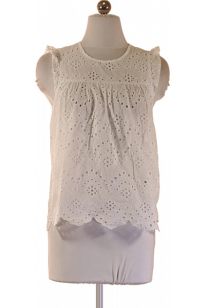 PIECES Dívčí Bílé Bavlněné šaty S Výšivkou Velikost S