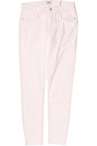 ONLY Dámské Bílé Džíny Nad Kotníky S Roztřepenými Nohavicemi Velikost 32