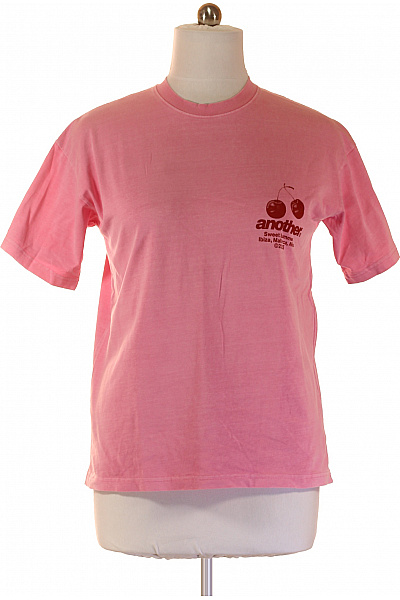 Růžové Tričko S Krátkým Rukávem A Potiskem Vel. S