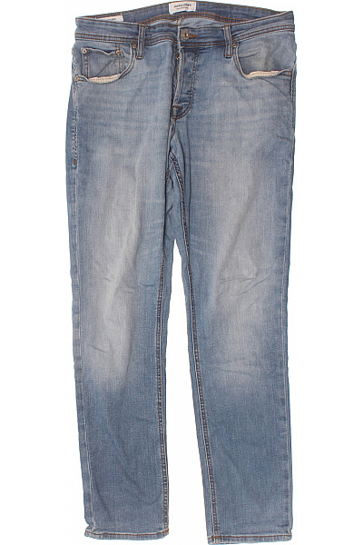 JACK & JONES Džíny Modré Strečové Rovné S Kapsami Velikost 33/32