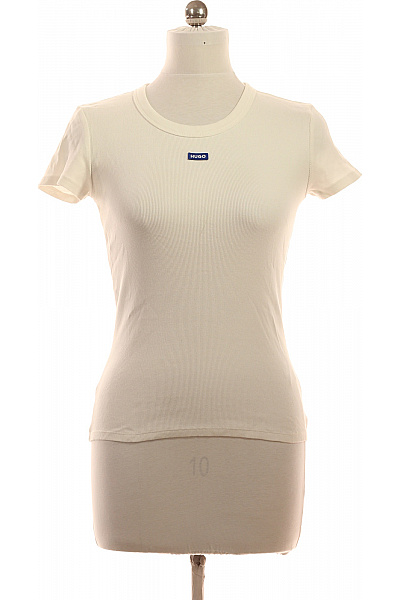 Hugo Boss Dámské Bavlněné Tričko S Krátkým Rukávem A Kulatým Výstřihem Jednobarevné Basic Velikost M