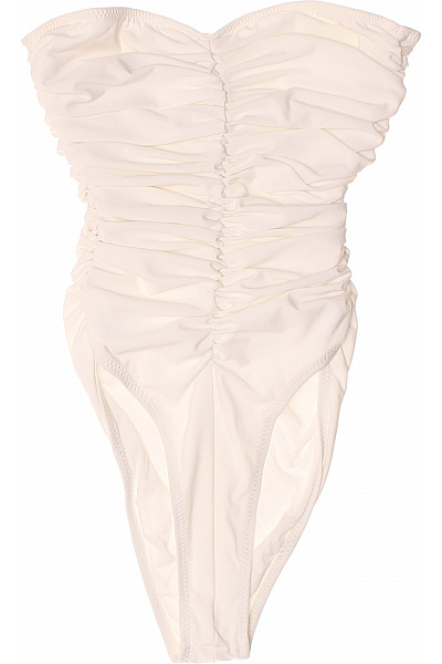 Norma Kamali Jednodílné Plavky Bez Ramínek řasené Bílé Moderní Velikost L