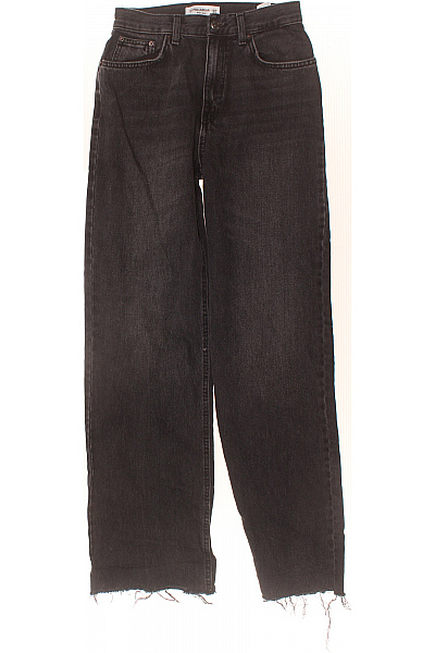 PULL&BEAR Dámské Džíny Volné Se širokými Nohavicemi S Vysokým Pasem Bavlněné šedé Vel. 34