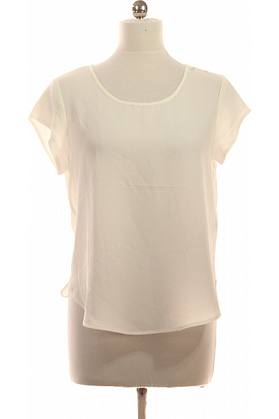 ONLY Bílá Halenka S Krátkým Rukávem Volná Průsvitná Velikost 38