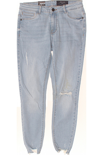 Noisy May Dámské Džíny Skinny Modré Strečové S Dírami Velikost 27/30