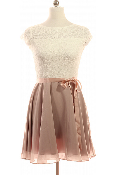 Swing Dámské šaty Krajkové S Krátkým Rukávem Růžové Elegantní Společenské Koktejlové Velikost DE 38