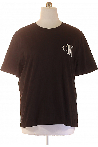 Calvin Klein Tričko S Krátkým Rukávem Jednobarevné S Potiskem Vel. XL