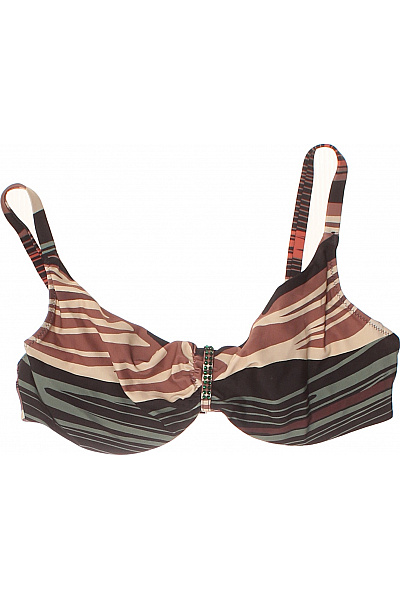 Dámská Pruhovaná Plavková Podprsenka S Kamínky Velikost EU 48