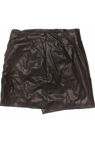 dámská koženková zavinovací mini sukně hnědá Velikost 38 | Unimoda | obrázek 2
