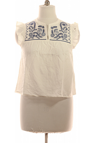 ONLY Bílá halenka s krátkým rukávem a výšivkou boho volná Vel. L | ONLY | obrázek 2