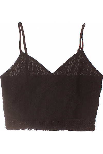 Dámské černé tílko crop top krajkové bez rukávů Velikost 36 | Unimoda | obrázek 2