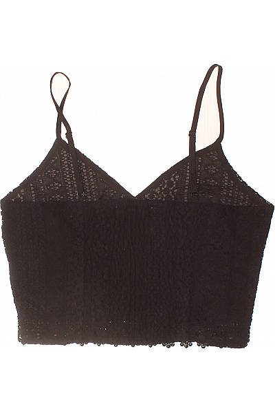 Dámské černé tílko crop top krajkové bez rukávů Velikost 36 | Unimoda | obrázek 3
