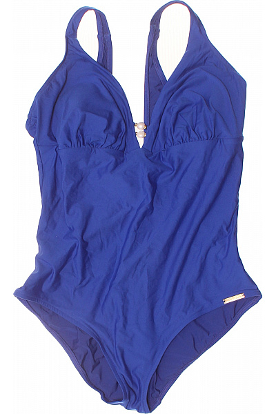 LISE CHARMEL Dámské Jednodílné Plavky Za Krk S Kamínky Modré Vel. 38