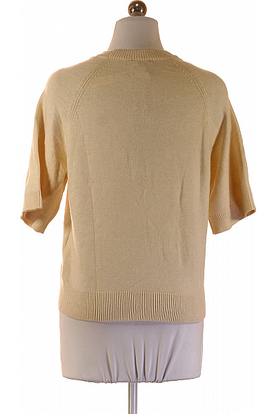 OBJECT Dámský béžový pletený svetřík s krátkým rukávem a květinovým vzorem Velikost s | OBJECT | obrázek 2