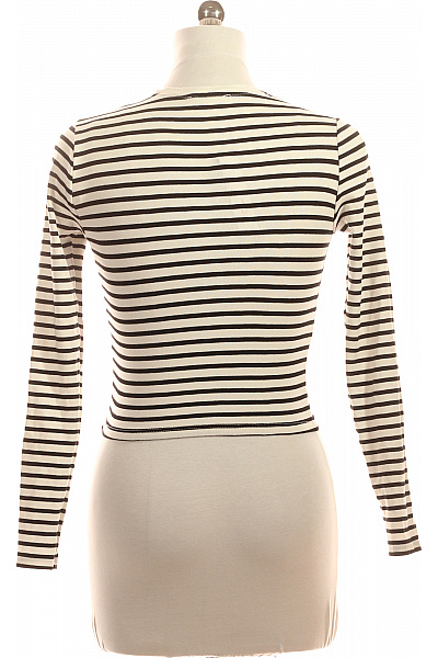 Bershka Dámské tričko s dlouhým rukávem pruhované basic crop top Vel. EU M | Bershka | obrázek 2