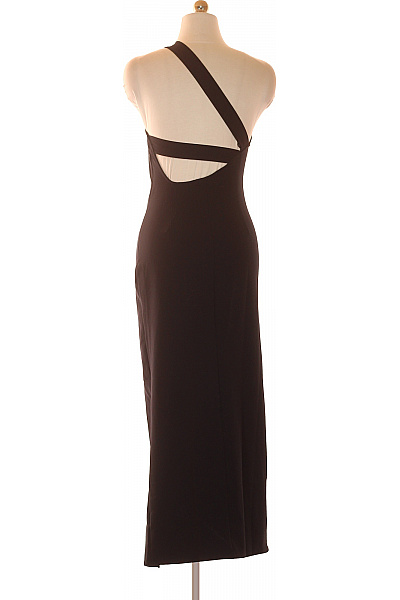 PULL&BEAR Černé společenské šaty dlouhé asymetrické s rozparkem Velikost S | PULL&BEAR | obrázek 2