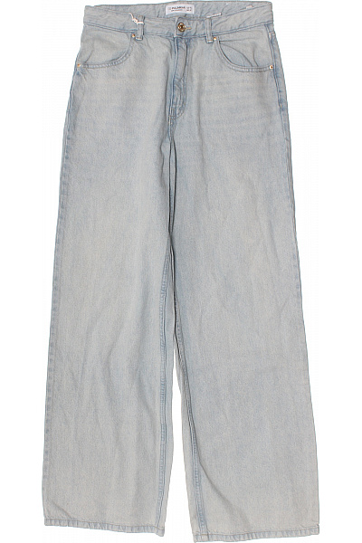 PULL&BEAR Dámské Džíny Volné Modré Seprané široké Velikost 40