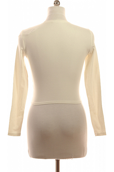 Bershka Dámské tričko s dlouhým rukávem basic jednobarevné crop top bavlněné Velikost EU M | Bershka | obrázek 2